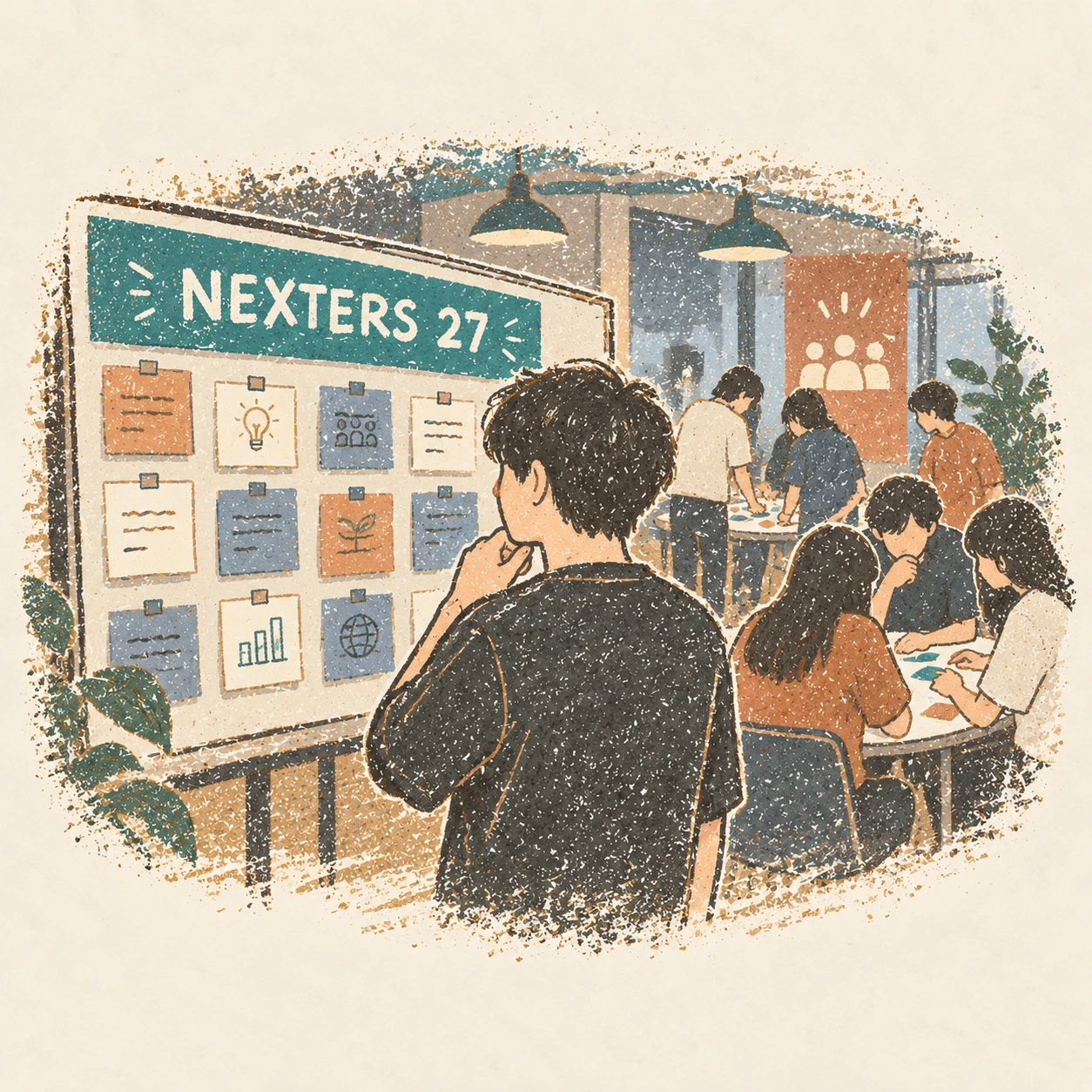 NEXTERS 27기에 다시 참여해 팀을 만들던 날. AI-generated illustration.